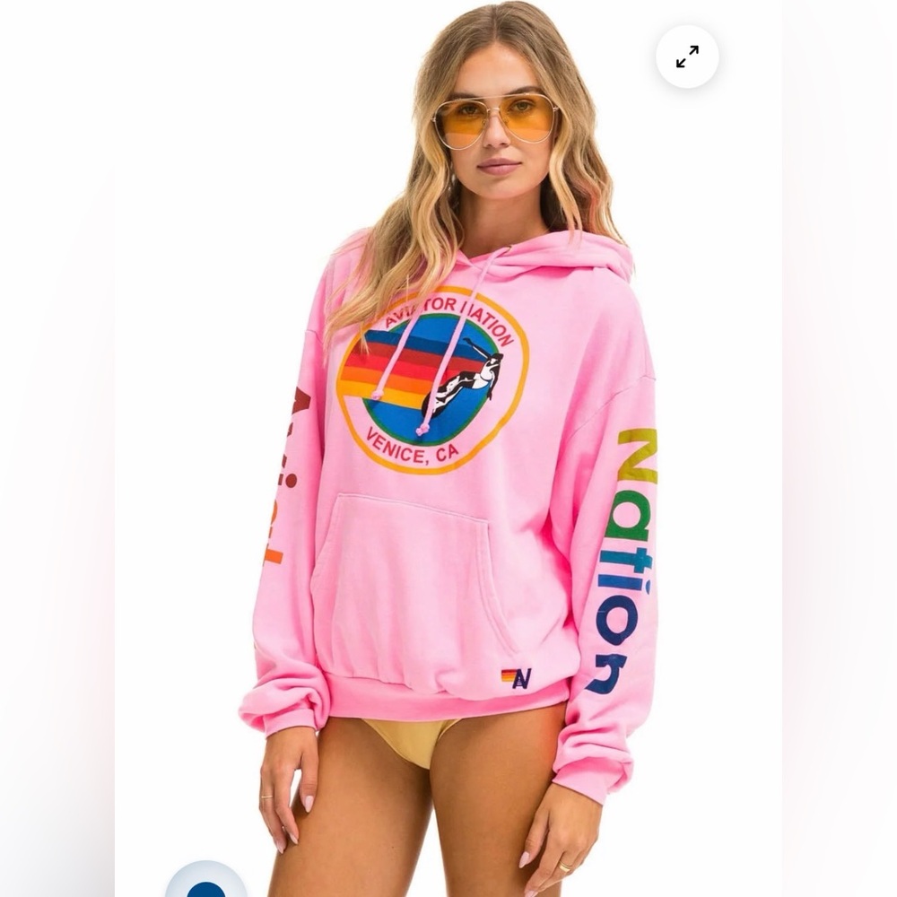 Aviator Nation Neon Pink Hoodie - Picture 8 of 9